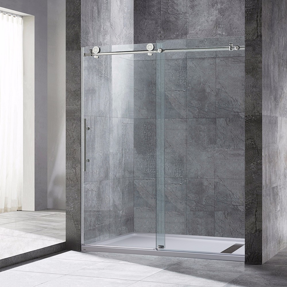 ᐅ【WOODBRIDGE Frameless Shower Doors 56-60" Width X 76"Height With 3/8 ...