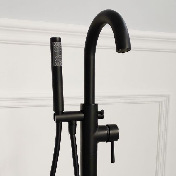 【woodbridge F0006blrd Contemporary Single Handle Floor Mount Freestanding Tub Filler Faucet 7195