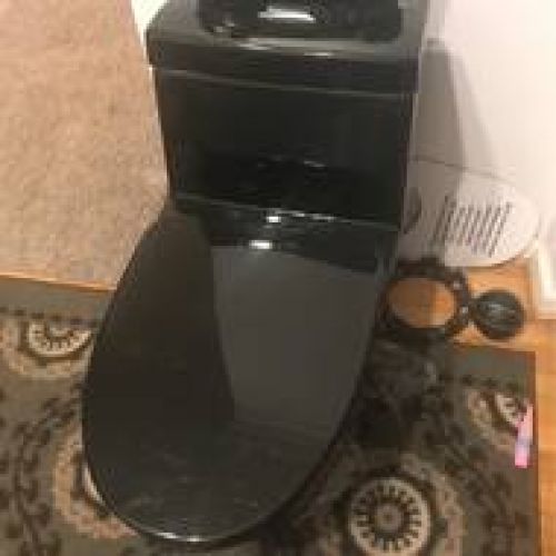 Buy WOODBRIDGEE One Piece Toilet with Soft Closing Seat, Chair Height, 1.28  GPF Dual, Water Sensed, 1000 Gram Flushing Score Toilet, B0941, Black  Online at desertcartSINGAPORE