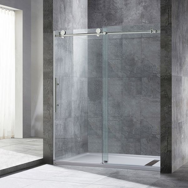 Shower Clear Glass Corner Shelf - Bracket Mount
