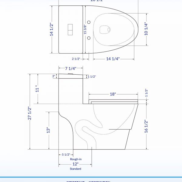 ᐅ【WOODBRIDGEBath T-0019, Dual Flush Elongated One Piece Toilet with ...