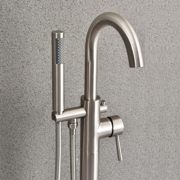 Woodbridge Frankfurt Matte Black 1-handle Freestanding Swivel Bathtub  Faucet with Hand Shower