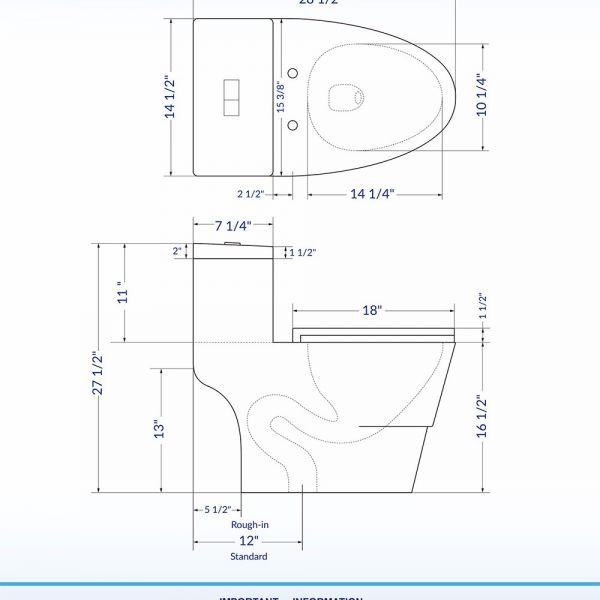  WOODBRIDGE T-0019, Dual Flush Elongated One Piece Toilet with Soft Closing Seat, Chair Height, Water Sense, High-Efficiency, T-0019 Rectangle Button_9916