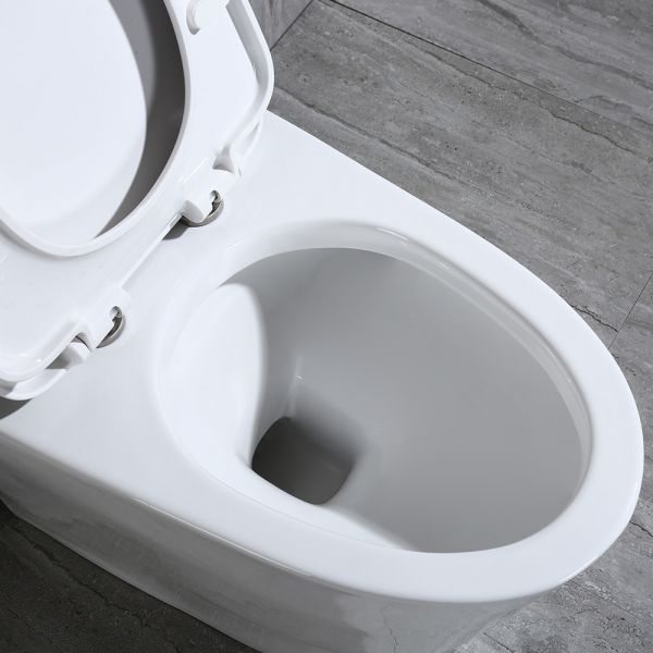  WOODBRIDGE T-0019, Dual Flush Elongated One Piece Toilet with Soft Closing Seat, Chair Height, Water Sense, High-Efficiency, T-0019 Rectangle Button