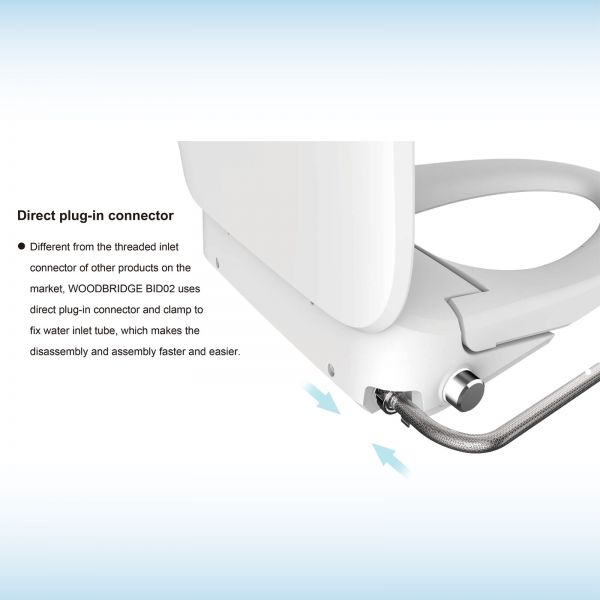  WOODBRIDGE Elongated Smart Bidet Toilet Seat, Electronic Advanced Self Cleaning, SoftClose Lid, Automatic Deodorization, Model: BID 02_9041