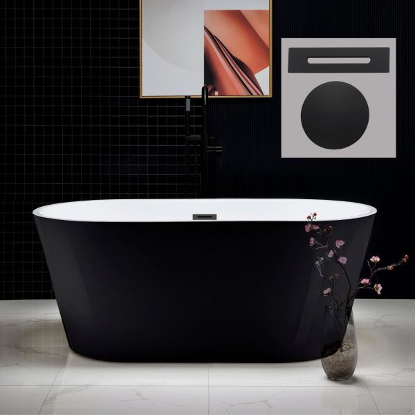 Black deals freestanding tub