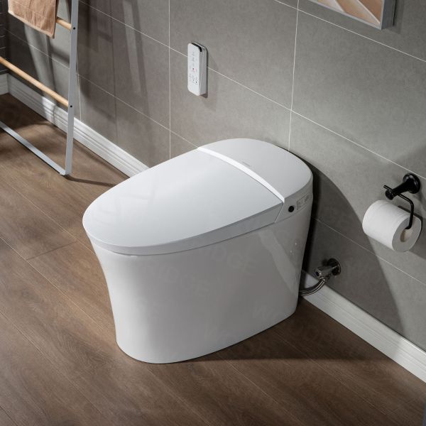 WOODBRIDGE B0970S-1.0(no foot sensor) Smart Bidet Toilet Elongated One Piece Modern Design, Heated Seat with Integrated Multi Function Remote Control, White_8443