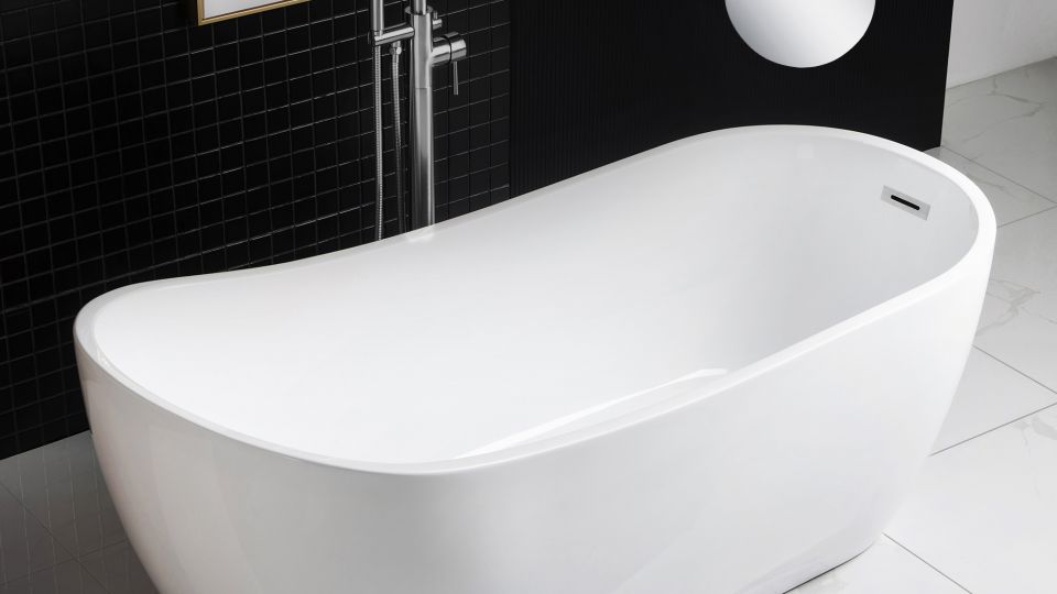 Naples Modern Black Double Ended Small Freestanding Bath