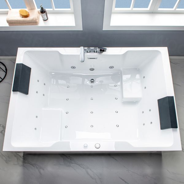 THE ESSENTIALS INVITA 2 seater hydromassage rectangular bathtub By Jacuzzi®