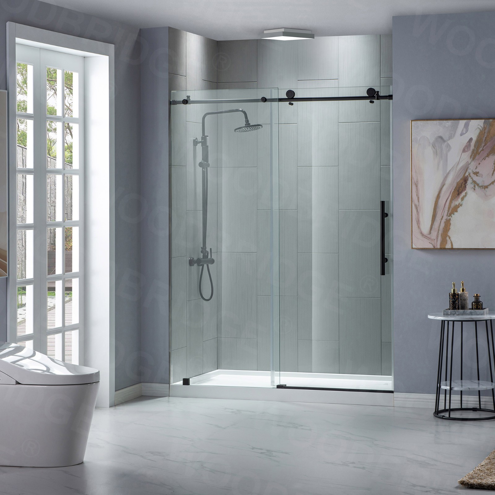 ᐅ【WOODBRIDGE Frameless Shower Doors 5660" Width x 76"Height with 3/8