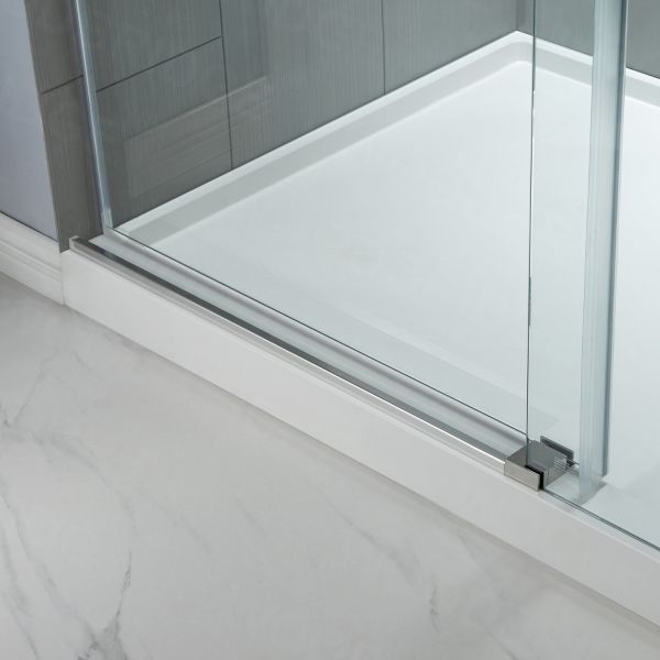 ᐅ【WOODBRIDGE Frameless Shower Doors 68-72 Width x 76Height with  3/8(10mm) Clear Tempered Glass in Matte Black Finish-WOODBRIDGE】