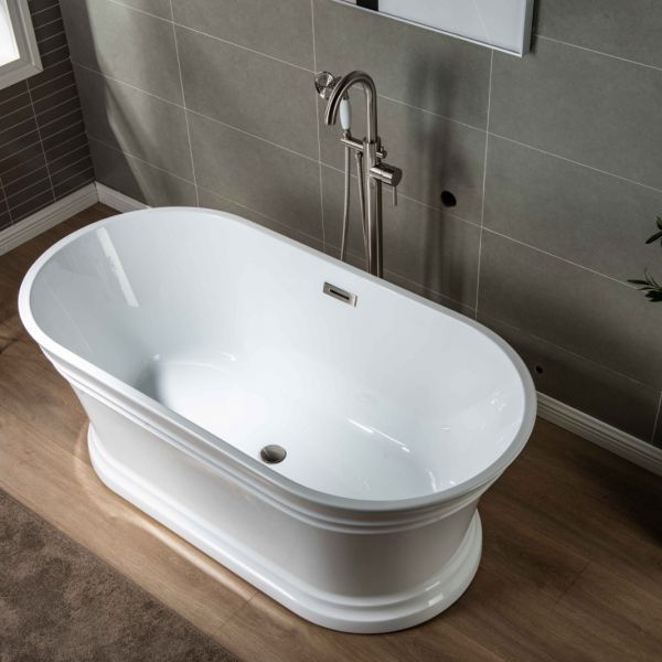 Coastal™ Serin™ 68 x 31-Inch Freestanding Bathtub Center Drain With  Integrated Overflow