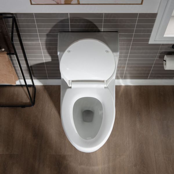  WOODBRIDGE Moder Design, Elongated One piece Toilet Dual flush 1.0/1.6 GPF,with Soft Closing Seat, white, T-0032(2 -Pack)_6486