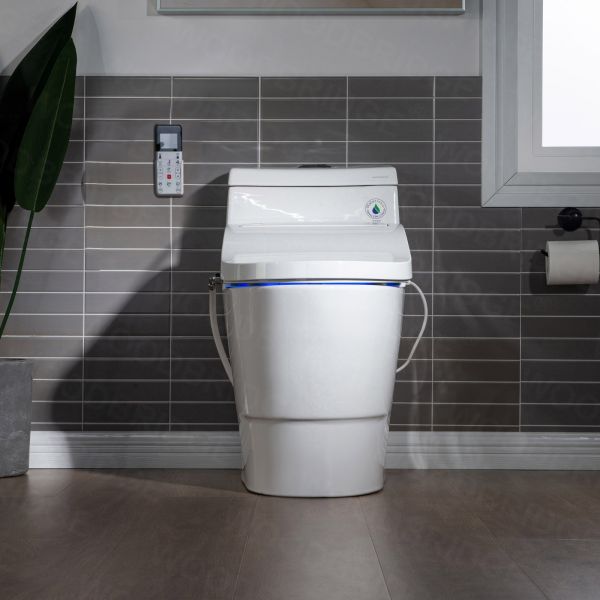  WOODBRIDGE T-0008 Luxury Bidet Toilet, Elongated One Piece Toilet with Advanced Bidet Seat, Smart Toilet Seat with Temperature Controlled Wash Functions and Air Dryer_10911