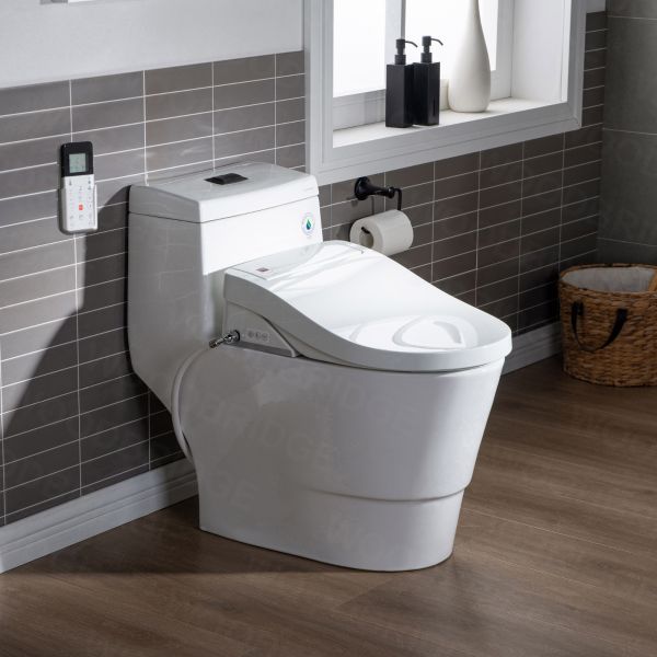  WOODBRIDGE T-0008 Luxury Bidet Toilet, Elongated One Piece Toilet with Advanced Bidet Seat, Smart Toilet Seat with Temperature Controlled Wash Functions and Air Dryer