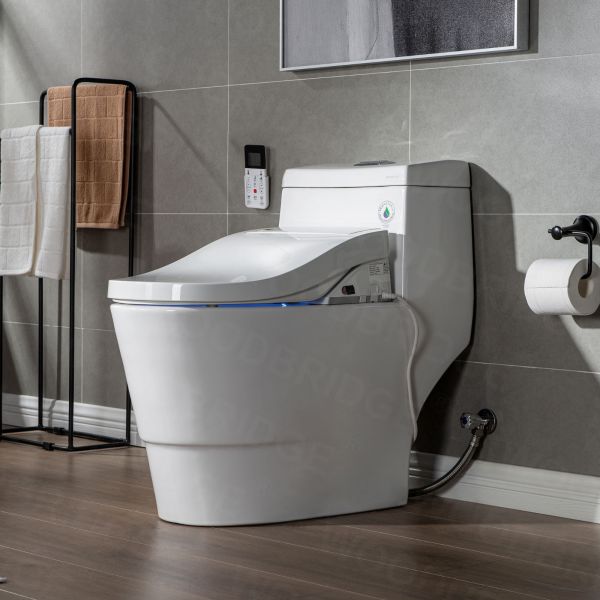  WOODBRIDGEE T-0008 Luxury Bidet Toilet, Elongated One Piece Toilet with Advanced Bidet Seat, Chair Height, Smart Toilet Seat with Temperature Controlled Wash Functions and Air Dryer_10922