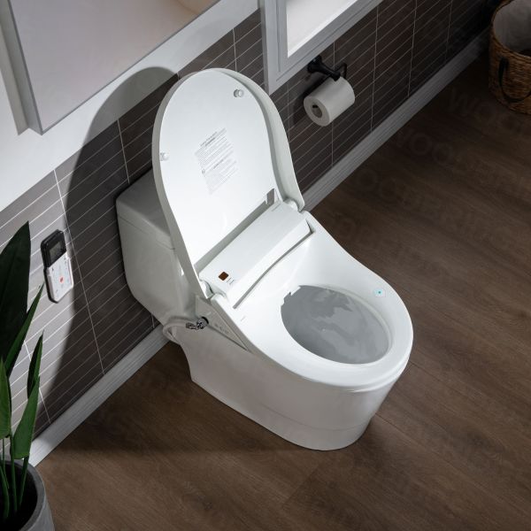  WOODBRIDGEE T-0008 Luxury Bidet Toilet, Elongated One Piece Toilet with Advanced Bidet Seat, Chair Height, Smart Toilet Seat with Temperature Controlled Wash Functions and Air Dryer_10923