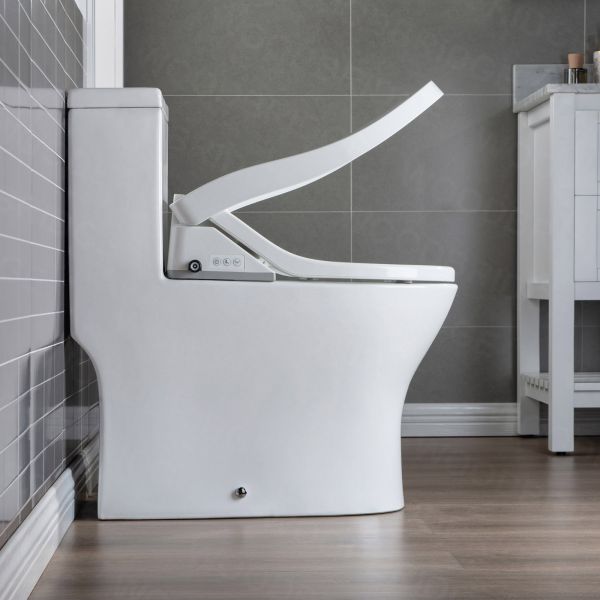  WOODBRIDGE Luxury, Elongated One Piece Toilet with Advanced Bidet Seat, T-0022, White_9743