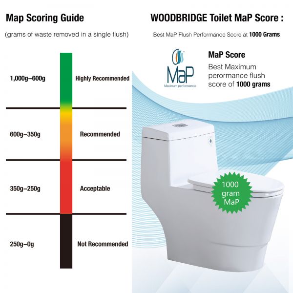  WOODBRIDGEBath T-0019, Dual Flush Elongated One Piece Toilet with Soft Closing Seat, Comfort Height, Water Sense, High-Efficiency, T-0019 Rectangle Button (2 -Pack)_11205