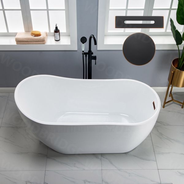 Maia oval bathtub, Solid black