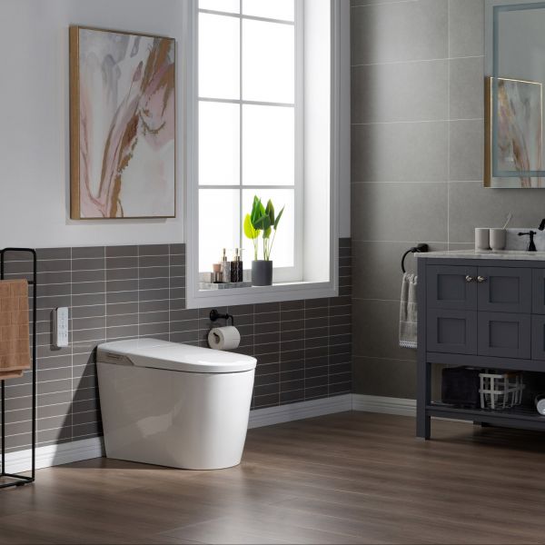  WOODBRIDGE B0980S Intelligent Smart Toilet, Massage Washing, Open & Close, Auto Flush,Heated Integrated Multi Function Remote Control, with Advance Bidet and Soft Closing Seat, White_5987