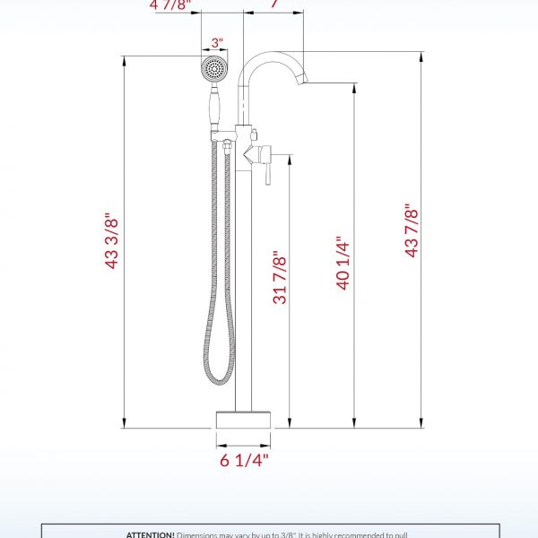 ᐅ【WOODBRIDGE F0025MBSQ Fusion Single Handle Floor Mount