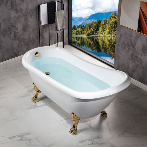 WoodBridge 71'' x 31.5'' Freestanding Acrylic Bathtub with Faucet & Reviews