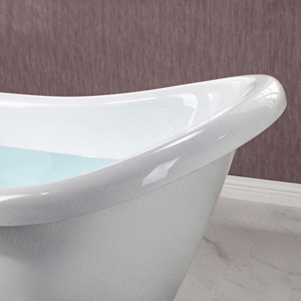 Fillmore 60″ Acrylic Slipper Tub Kit in Bisque – Polished Chrome