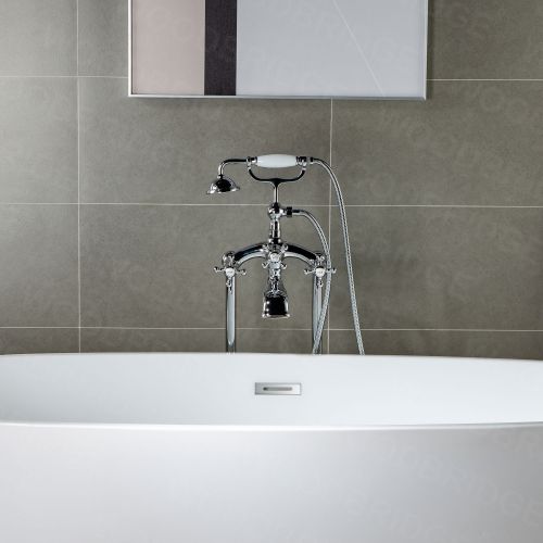 ᐅ【WOODBRIDGE F0017CH Freestanding Clawfoot Tub Filler Faucet with Hand  Shower and Hose in Chrome-WOODBRIDGE】