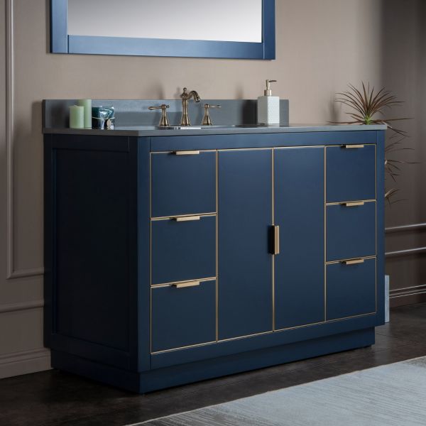 48 Navy Blue Single Sink Vanity Cabinet