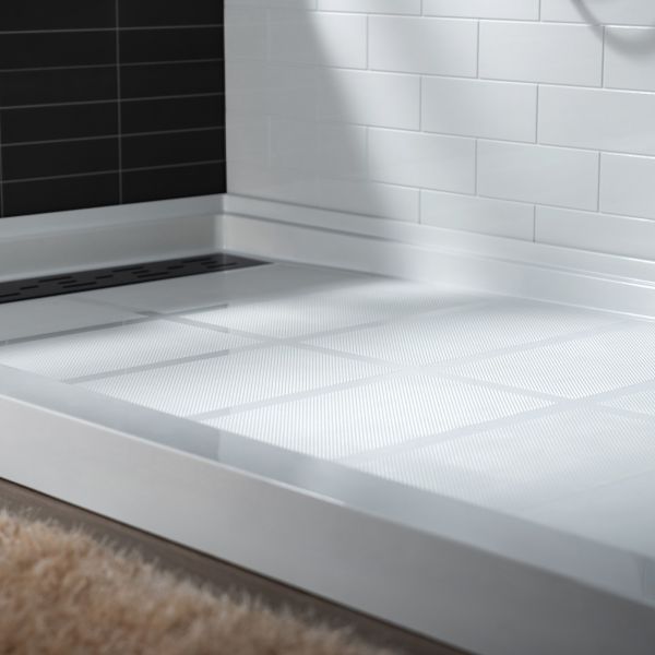 ᐅ【WOODBRIDGE SBR6032-1000L Solid Surface Shower Base with Recessed Trench  Side Including Stainless Steel Linear Cover, 60 L x 32 W x 4 H, Left  Drain White Color-WOODBRIDGE】