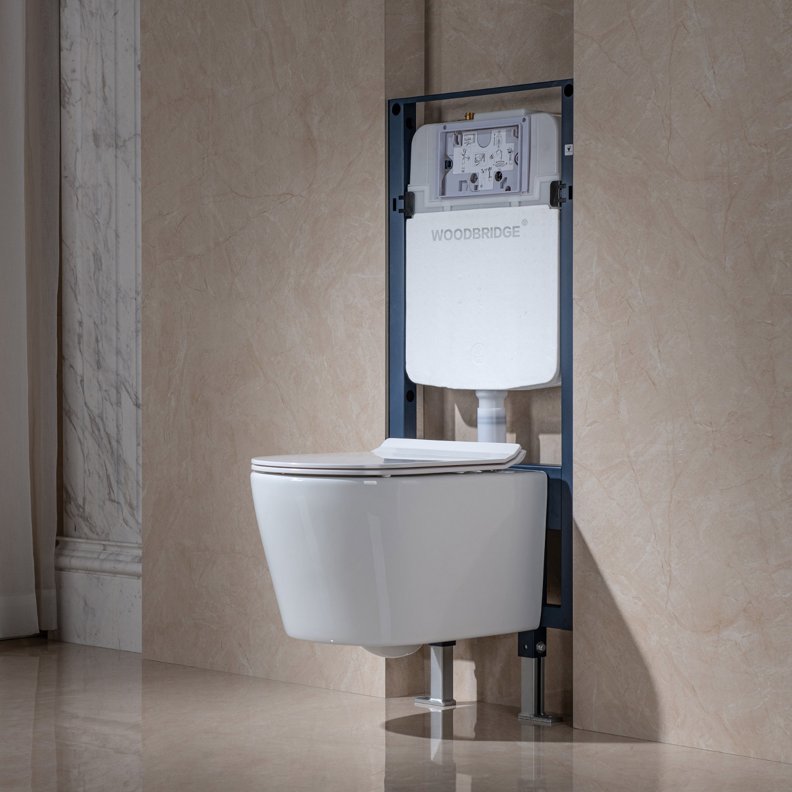 ᐅ【WOODBRIDGE Wall Hung 1.60 GPF/0.8 GPF Dual Flush Elongated Toilet ...