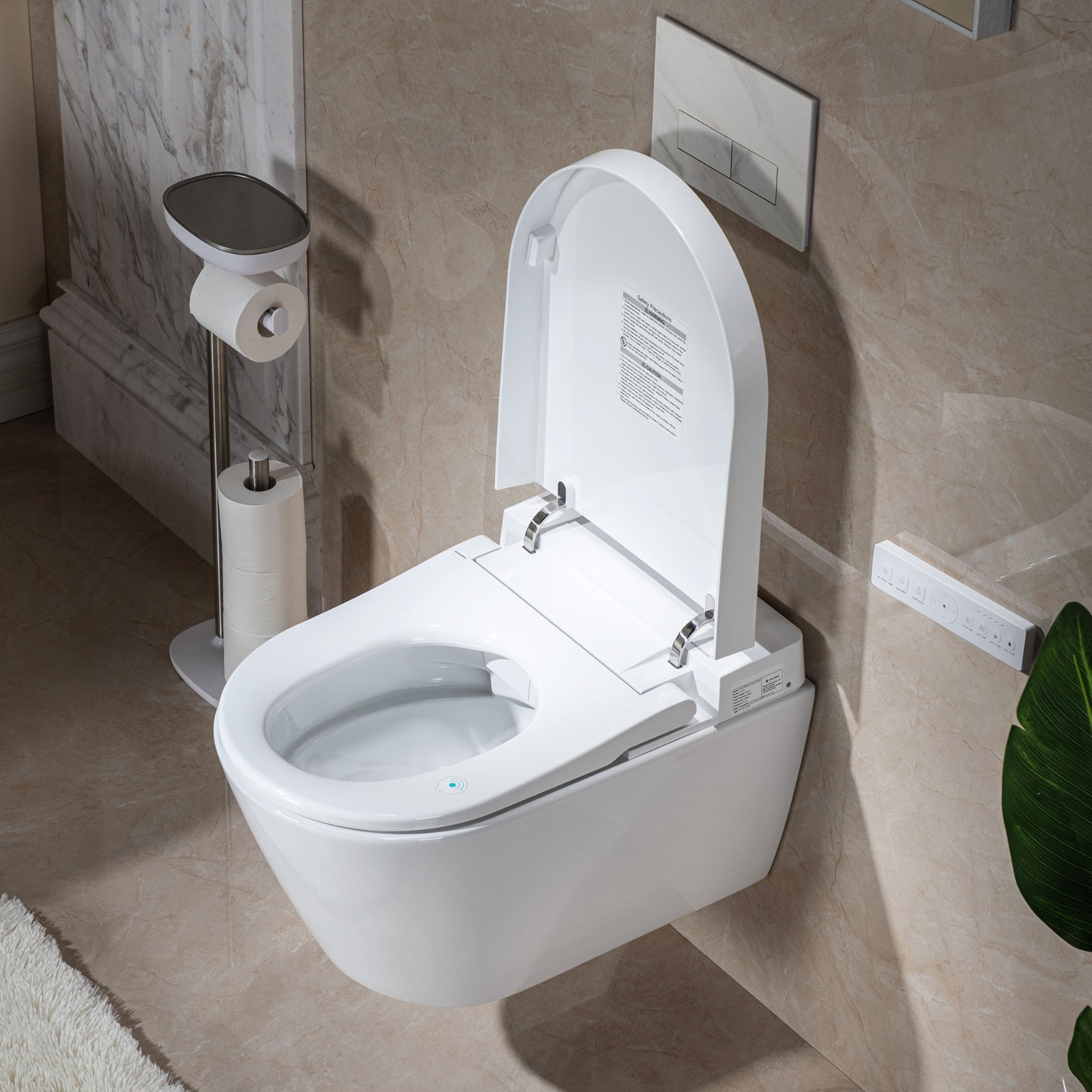 ᐅ【WOODBRIDGE Intelligent Compact Elongated Dual-flush wall hung toilet ...