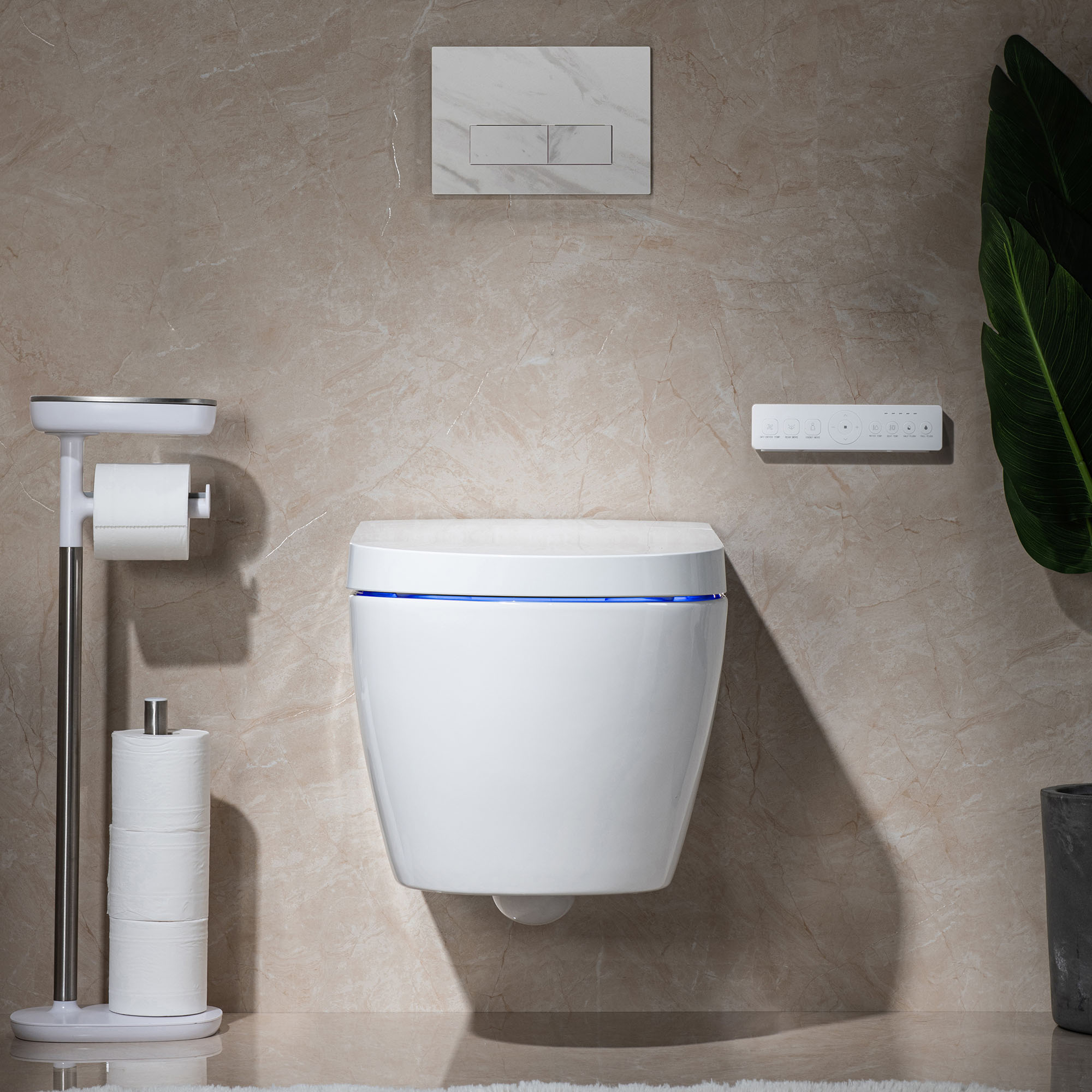 ᐅwoodbridge intelligent compact elongated dual flush wall hung toilet