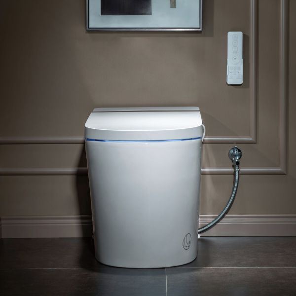 WOODBRIDGE B0990S One Piece Elongated Smart Toilet Bidet with Massage Washing, Auto Open and Close Seat and Lid, Auto Flush, Heated Seat and Integrated Multi Function Remote Control, White