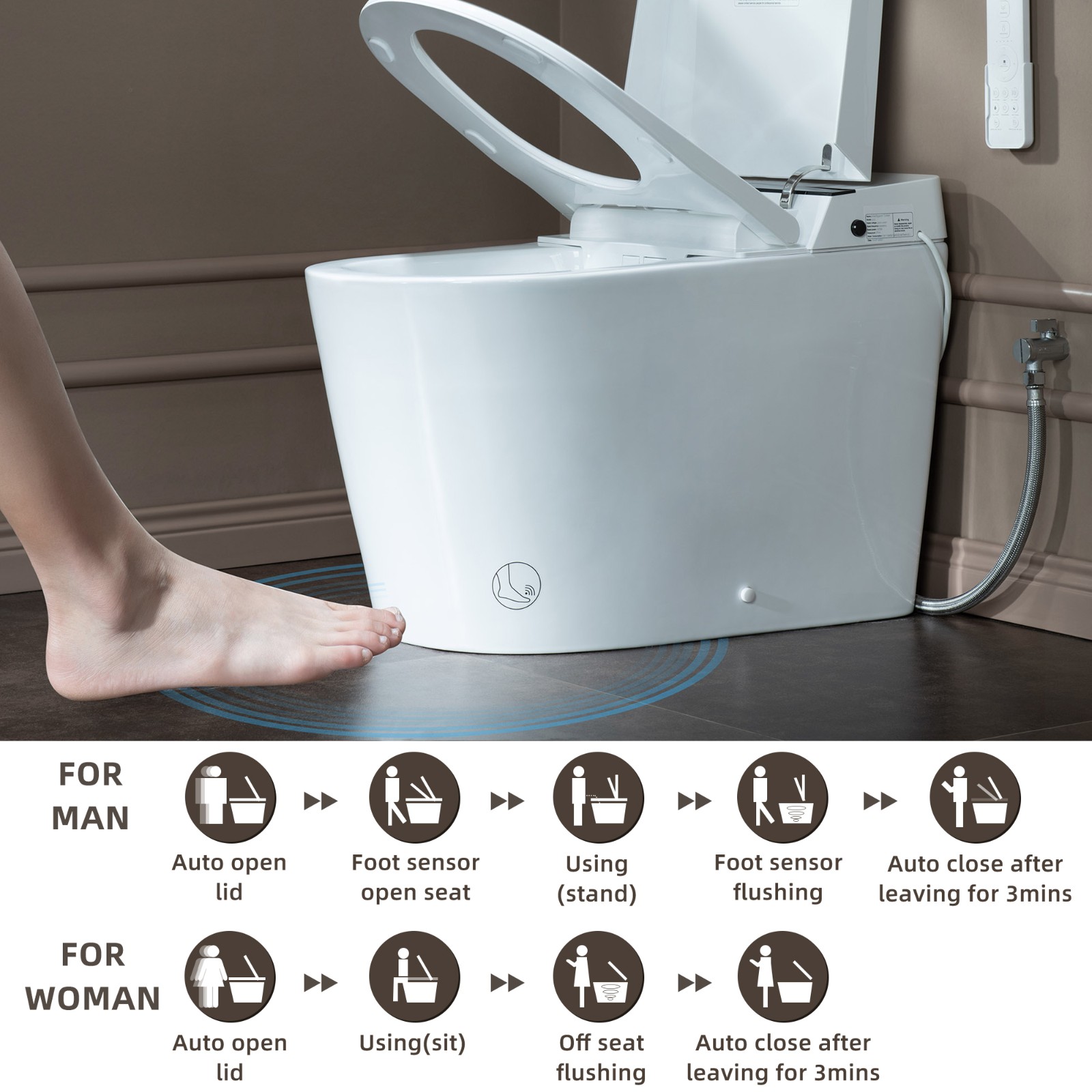 ᐅ【WOODBRIDGE B0990S One Piece Elongated Smart Toilet Bidet With Massage ...