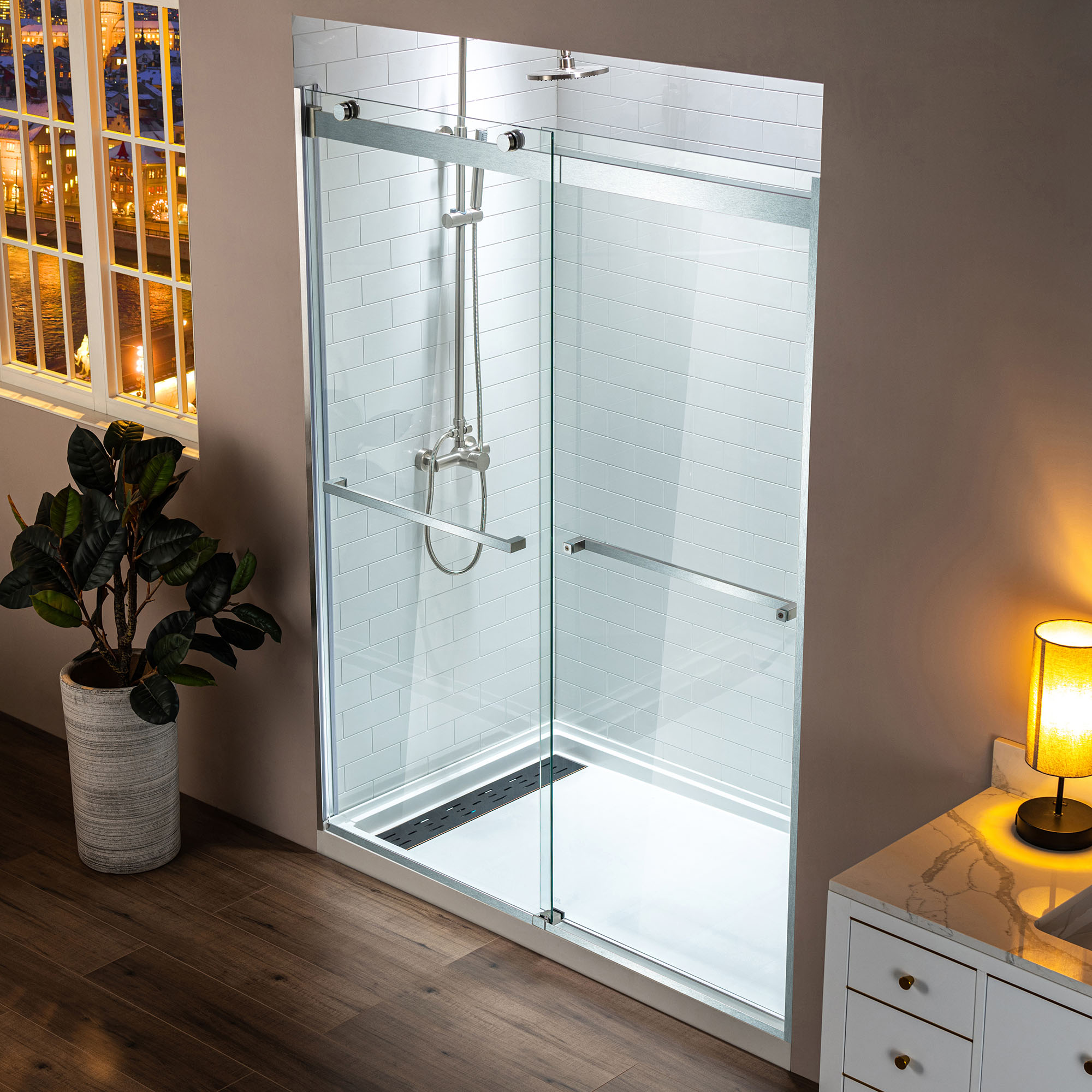 ᐅ【WOODBRIDGE Frameless Bathtub Shower Doors 46-48" Width X76"Height ...