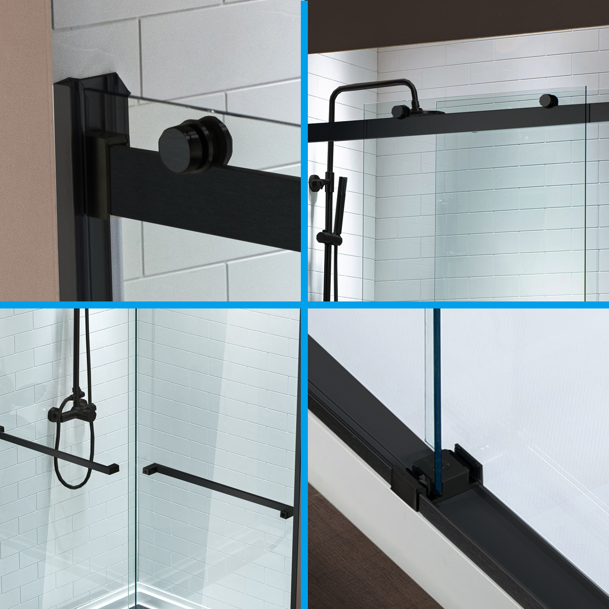 ᐅ【WOODBRIDGE Frameless Bathtub Shower Doors 46-48" Width X 76"Height ...