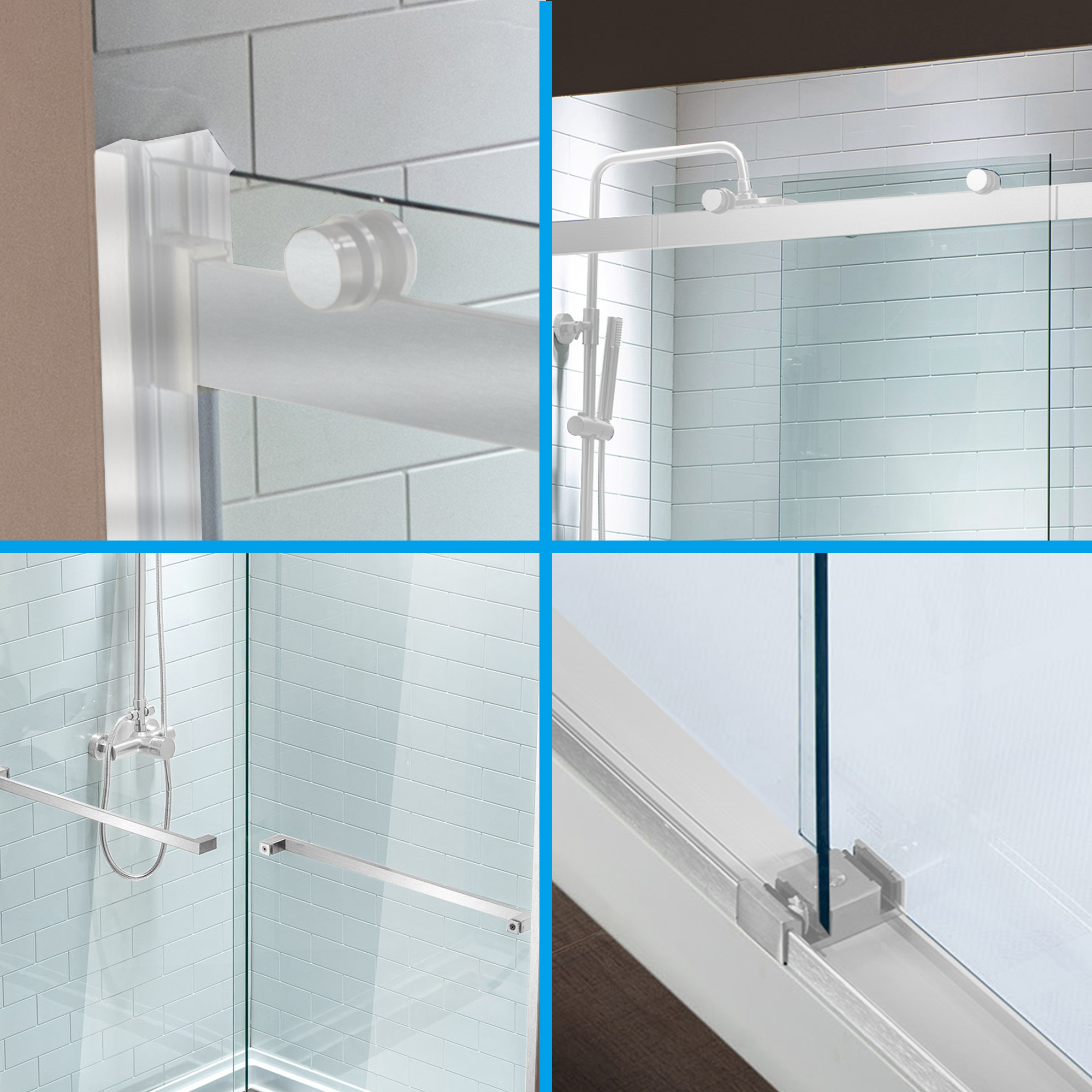 ᐅ【WOODBRIDGE Frameless Bathtub Shower Doors 46-48" Width X 76"Height ...