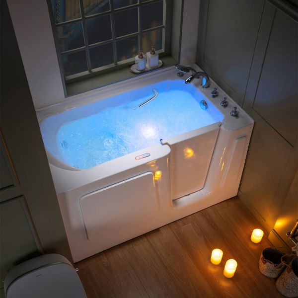 ᐅ【WOODBRIDGE 60 in. x 30 in. Right Hand Walk-In Air & Whirlpool Jets Hot Tub  With Quick Fill Faucet with Hand Shower, White High Glass Acrylic Tub with  Computer Control Panel, WB603038R-WOODBRIDGE】