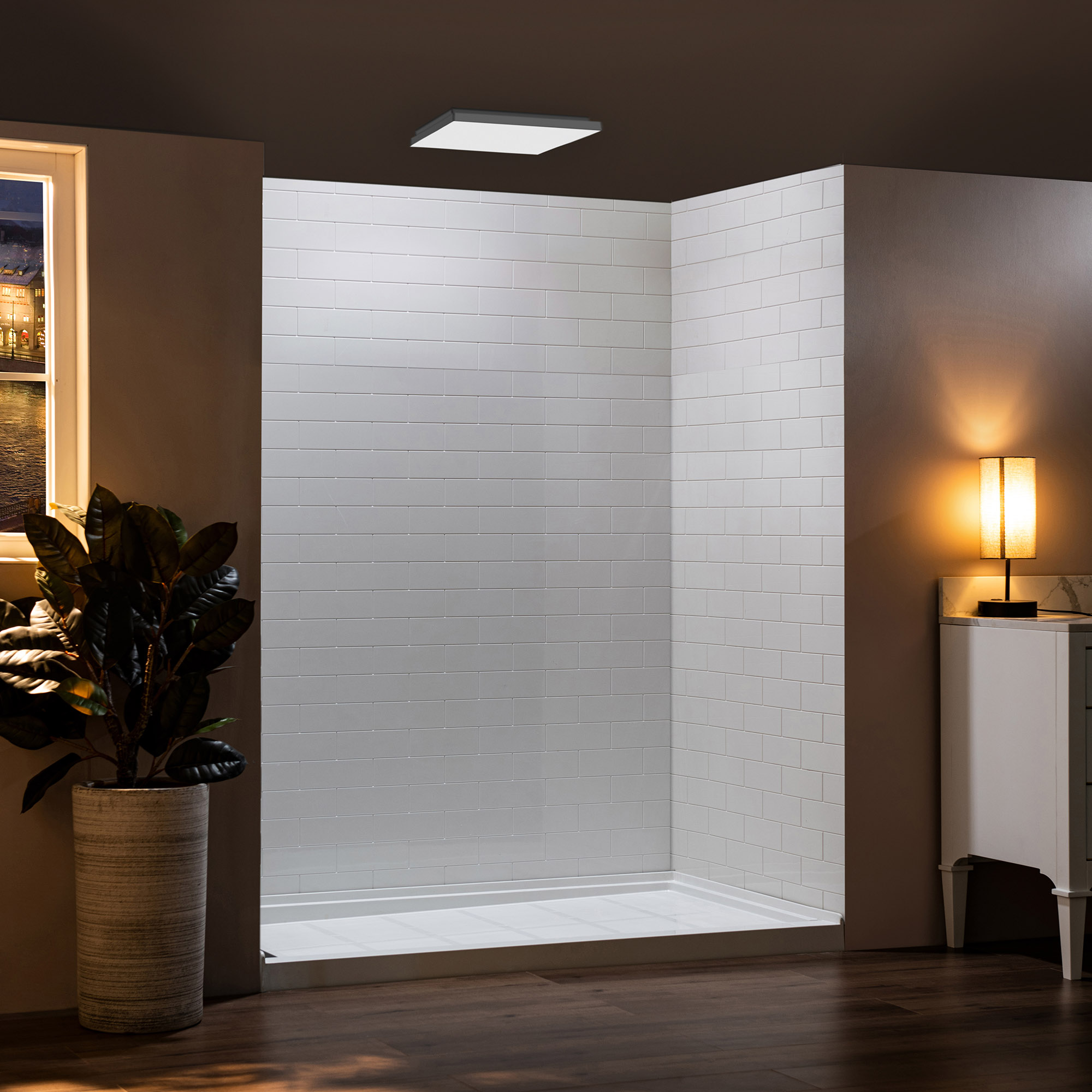 ᐅ【WOODBRIDGE Solid Surface 3Panel Shower Wall Kit, 36in L x 60in W x