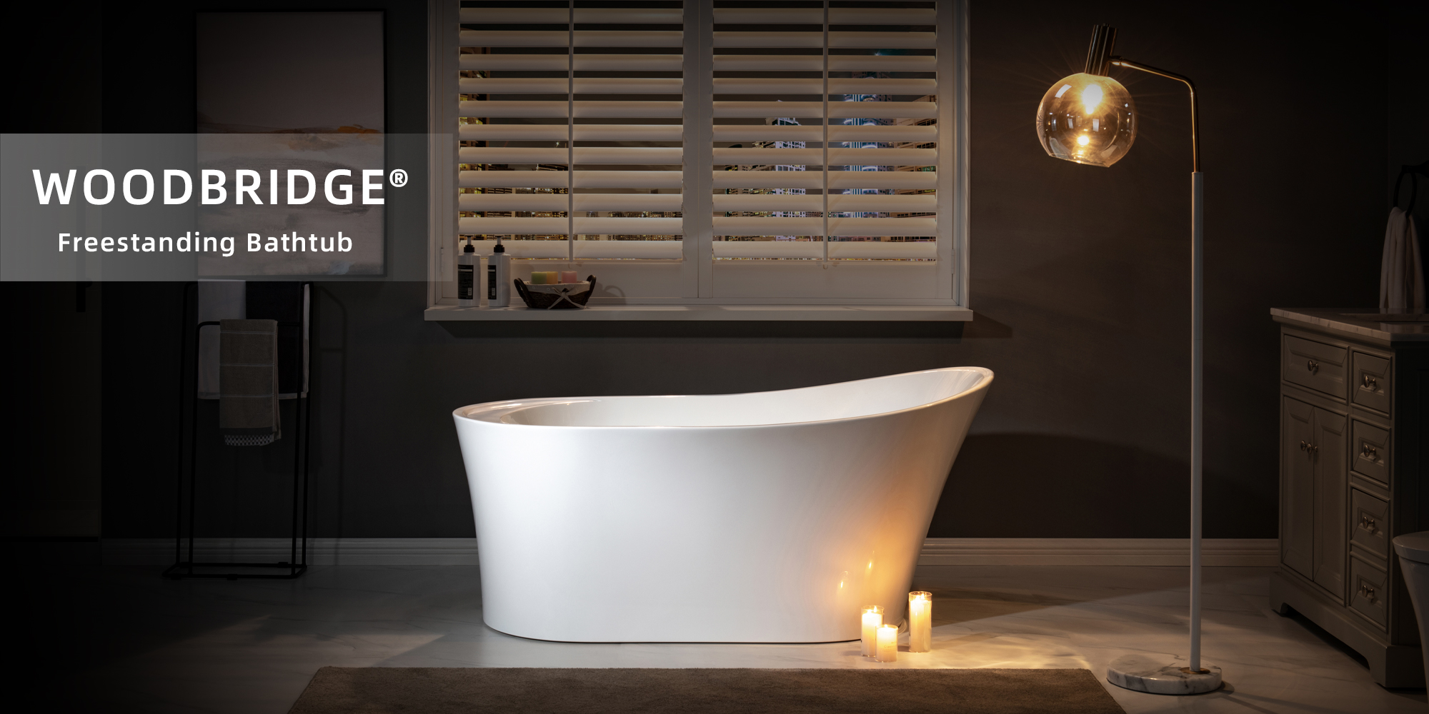 ᐅ【WOODBRIDGE 59 Acrylic Freestanding Bathtub Contemporary Soaking Tub with  Brushed Nickel Overflow and Drain,White Tub,B0014-B/N-Drain&O-WOODBRIDGE】