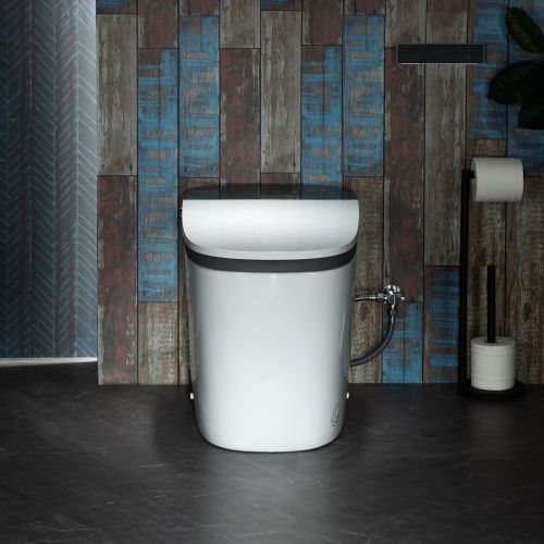 WOODBRIDGE B-0930S 1.6/1.1GPF Dual Flush Auto Open & Close Smart Toilet with Heated Bidet Seat, Intelligent Auto Flush, LED Temperature Display, Remote Control, Chair Height, Foot Sensor Flush and Build-In Booster Pump and Cleaning Foam Dispenser