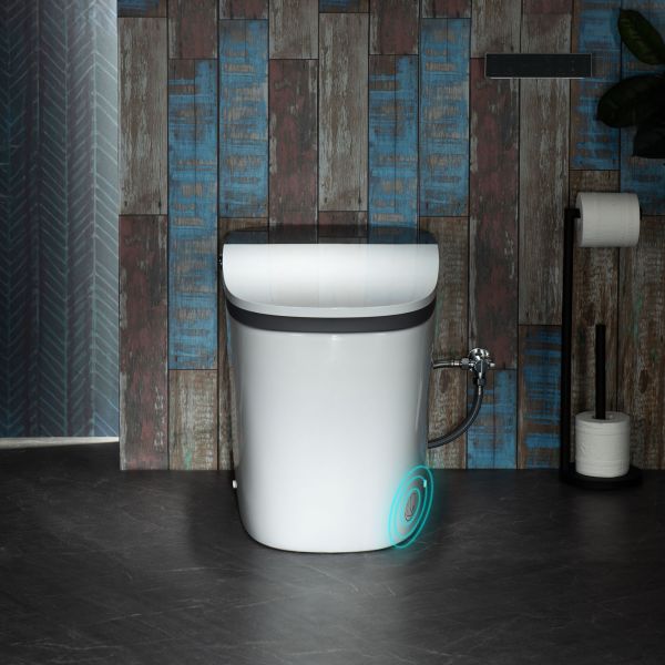  WOODBRIDGE B-0930S 1.6/1.1GPF Dual Flush Auto Open & Close Smart Toilet with Heated Bidet Seat, Intelligent Auto Flush, LED Temperature Display, Remote Control, Chair Height, Foot Sensor Flush and Build-In Booster Pump and Cleaning Foam Dispenser_12604