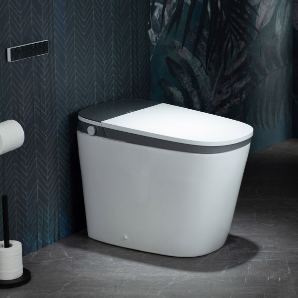  WOODBRIDGE B-0930S 1.6/1.1GPF Dual Flush Auto Open & Close Smart Toilet with Heated Bidet Seat, Intelligent Auto Flush, LED Temperature Display, Remote Control, Chair Height, Foot Sensor Flush and Build-In Booster Pump and Cleaning Foam Dispenser_12605