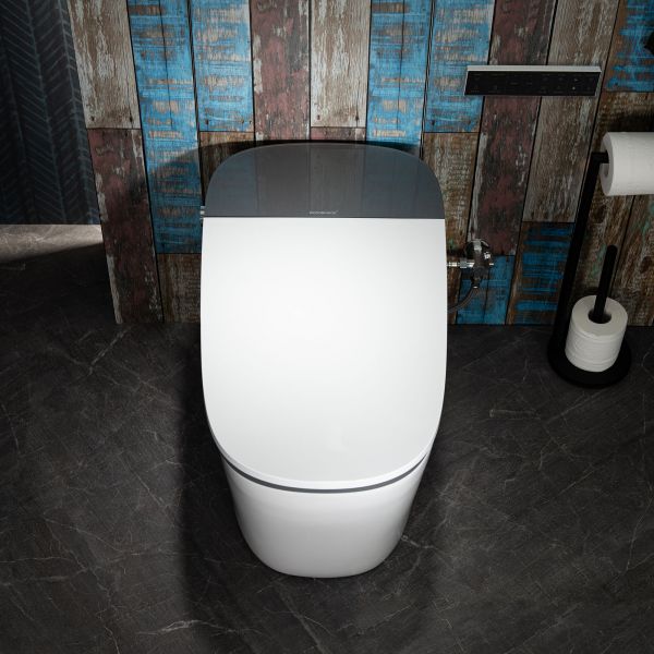  WOODBRIDGE B-0930S 1.6/1.1GPF Dual Flush Auto Open & Close Smart Toilet with Heated Bidet Seat, Intelligent Auto Flush, LED Temperature Display, Remote Control, Chair Height, Foot Sensor Flush and Build-In Booster Pump and Cleaning Foam Dispenser