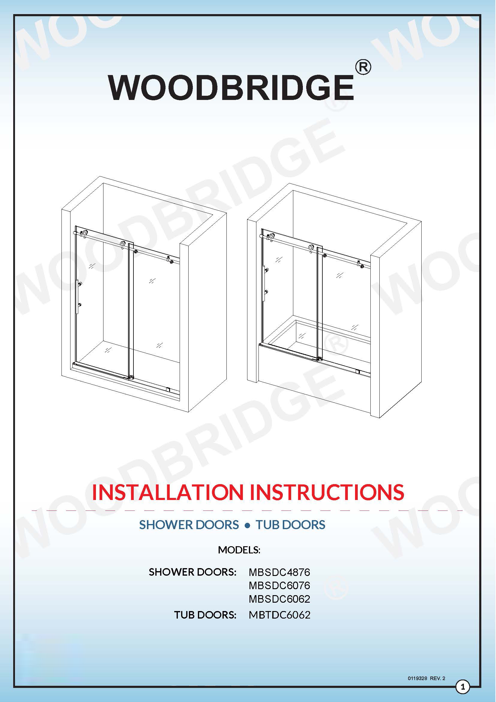 Woodbridge Frameless Sliding Shower Door 56 60 Width 76
